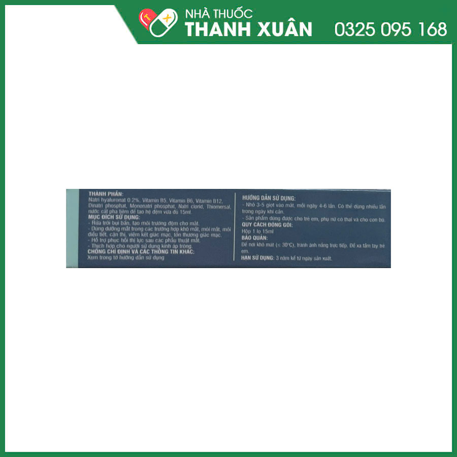 Hyatear giúp dưỡng mắt, phục hồi thị lực và rửa trôi bụi bẩn và thích hợp cho người đeo kính áp tròng
